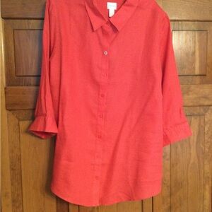 NWT Chico’s Effortless Linen Shirt, sz XL